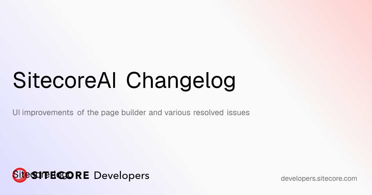 UI improvements of the page builder and various resolved issues ...
