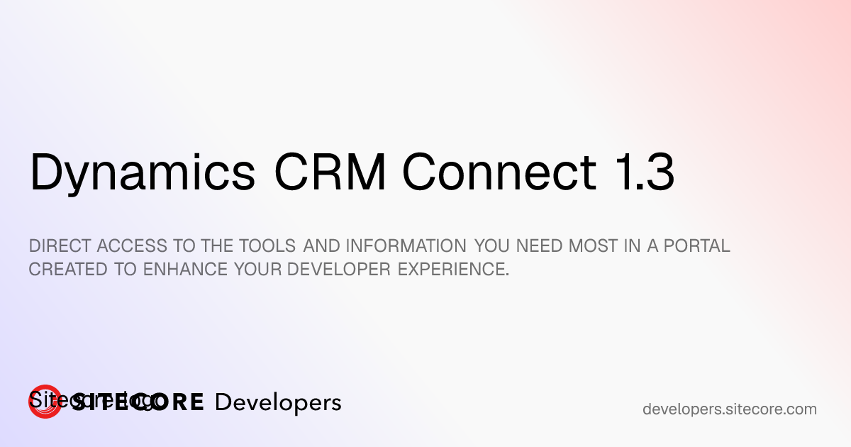 Dynamics CRM Connect 1.3