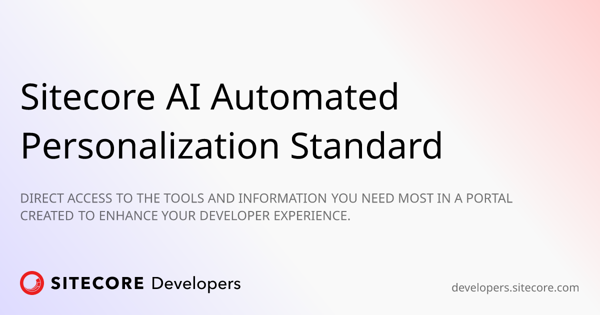 Sitecore AI Automated Personalization Standard